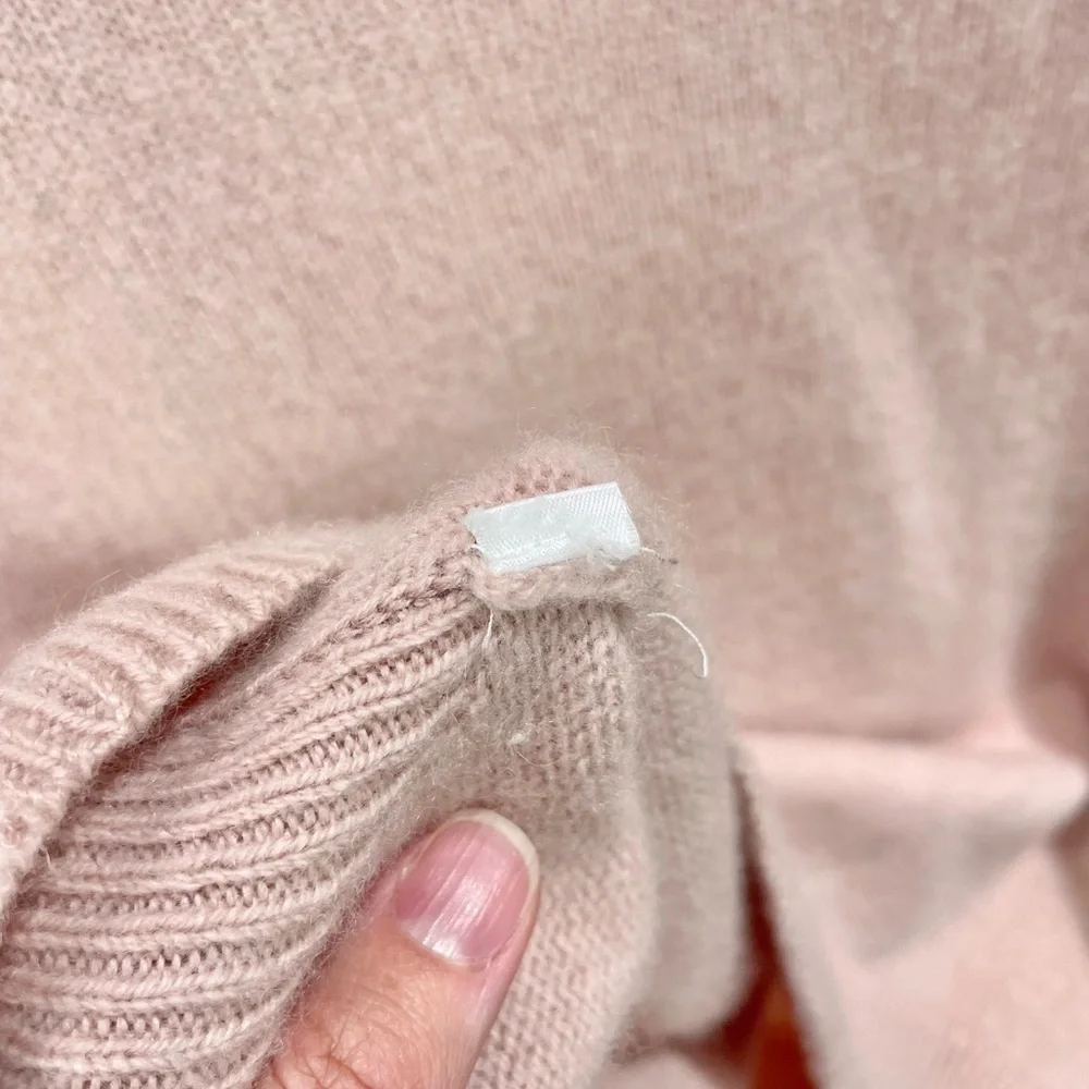 Babaton Bow Pink 100% Cashmere Mock Neck Sweater Size S - Picture 7 of 7